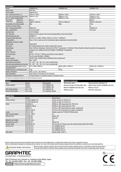 Graphtec CE8000 Series Cutting Plotter