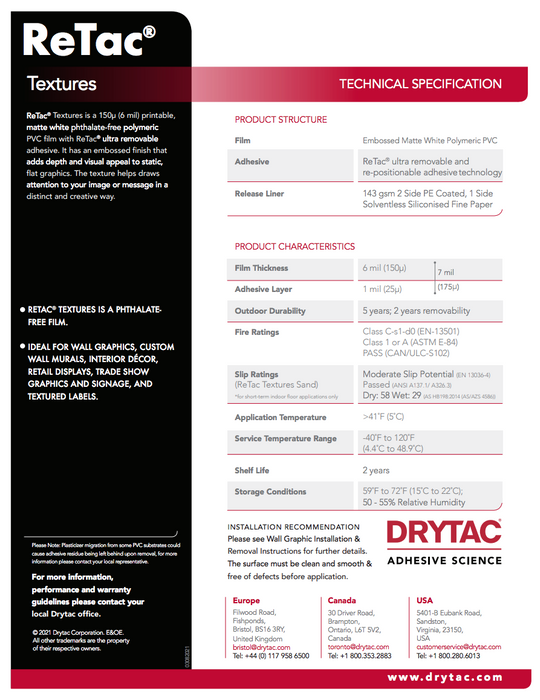 Drytac Retac Texture