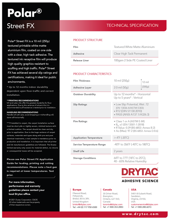 Drytac Polar Street FX Outdoor Aluminium Floor and Wall Material